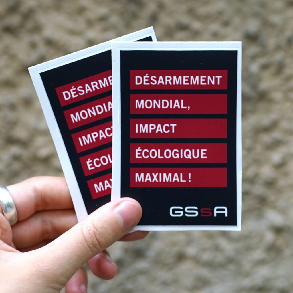 5 x Sticker "Désarmement mondial, impact écologique maximal"